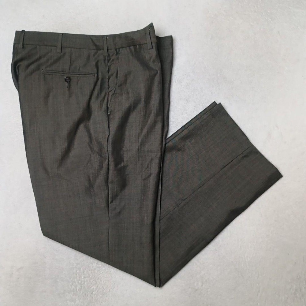 Z Zegna Pants Men 36x30 Gray Flat Front Straight Wool Dress Slacks Suit Work